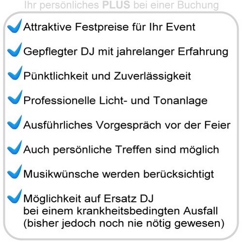 Ihr persönliches PLUS bei einer DJ Buchung von DJ Tobi